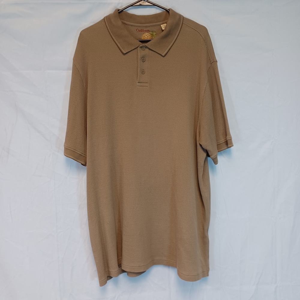 Caribbean Brand Polo Golf  Shirt Brown 2XLT